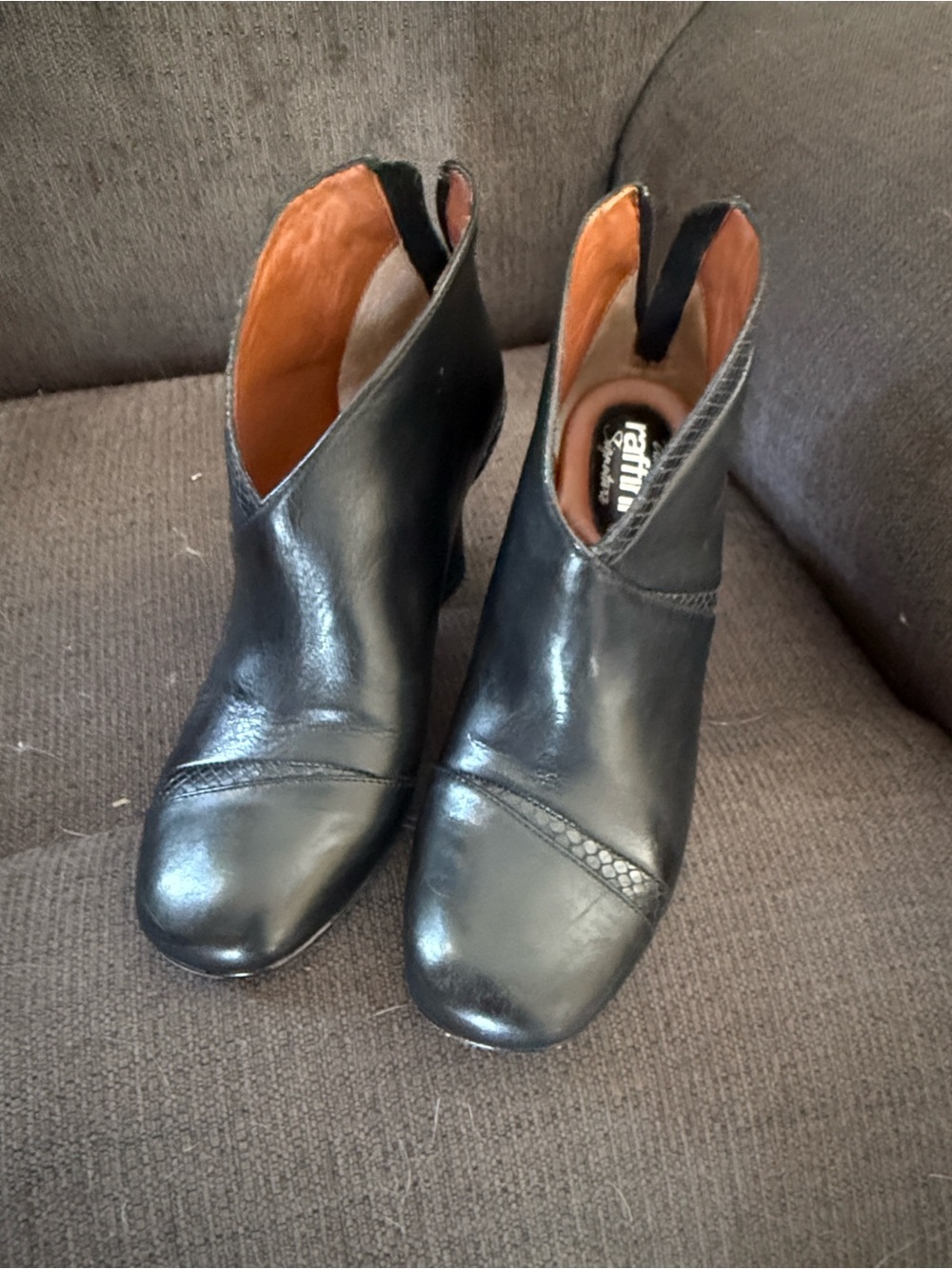 Umberto Raffini Black Leather Ankle Booties